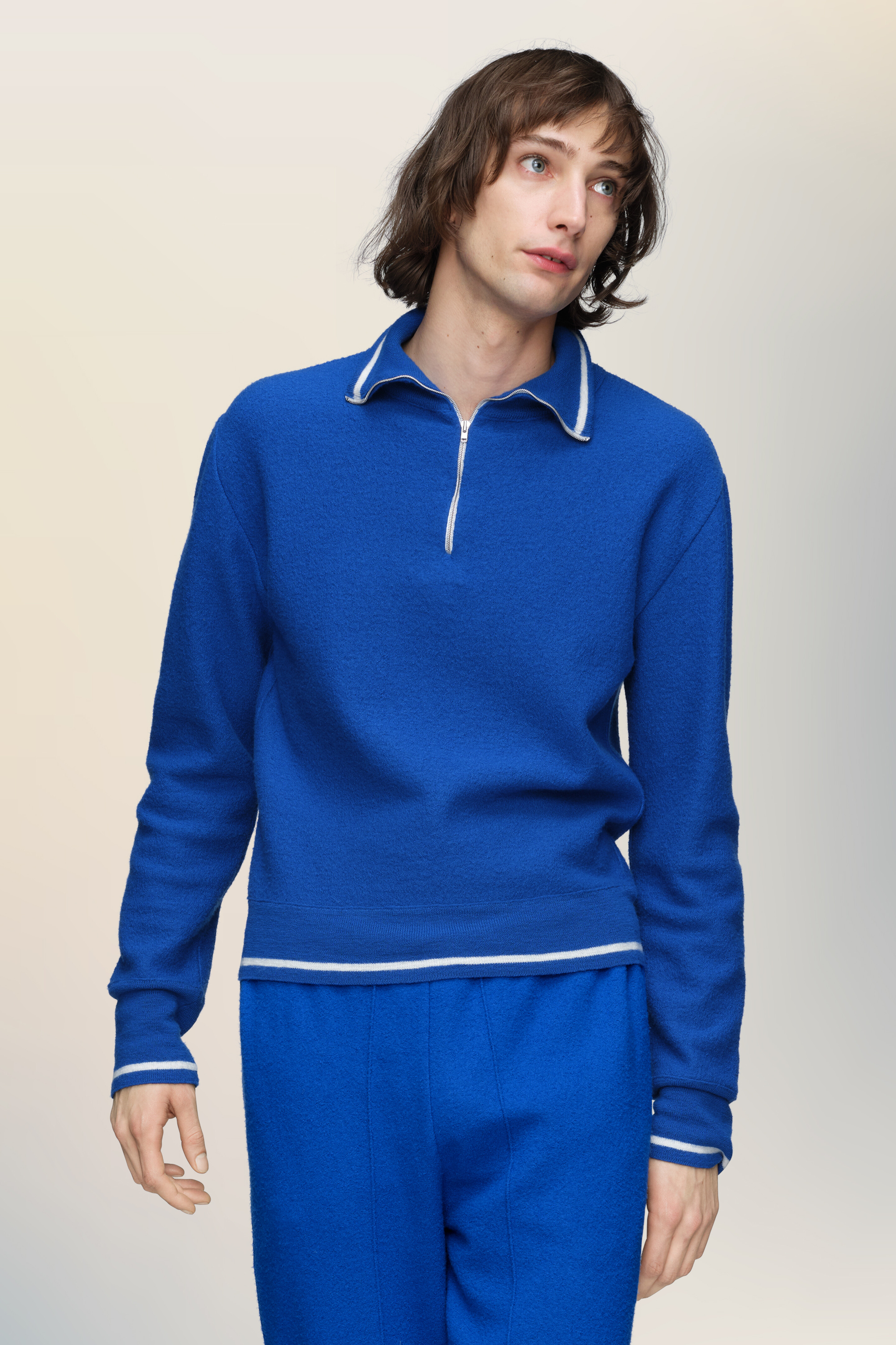 Pull en laine bleu pour homme