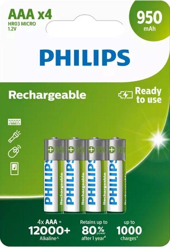 Philips AAA Oplaadbare Batterijen