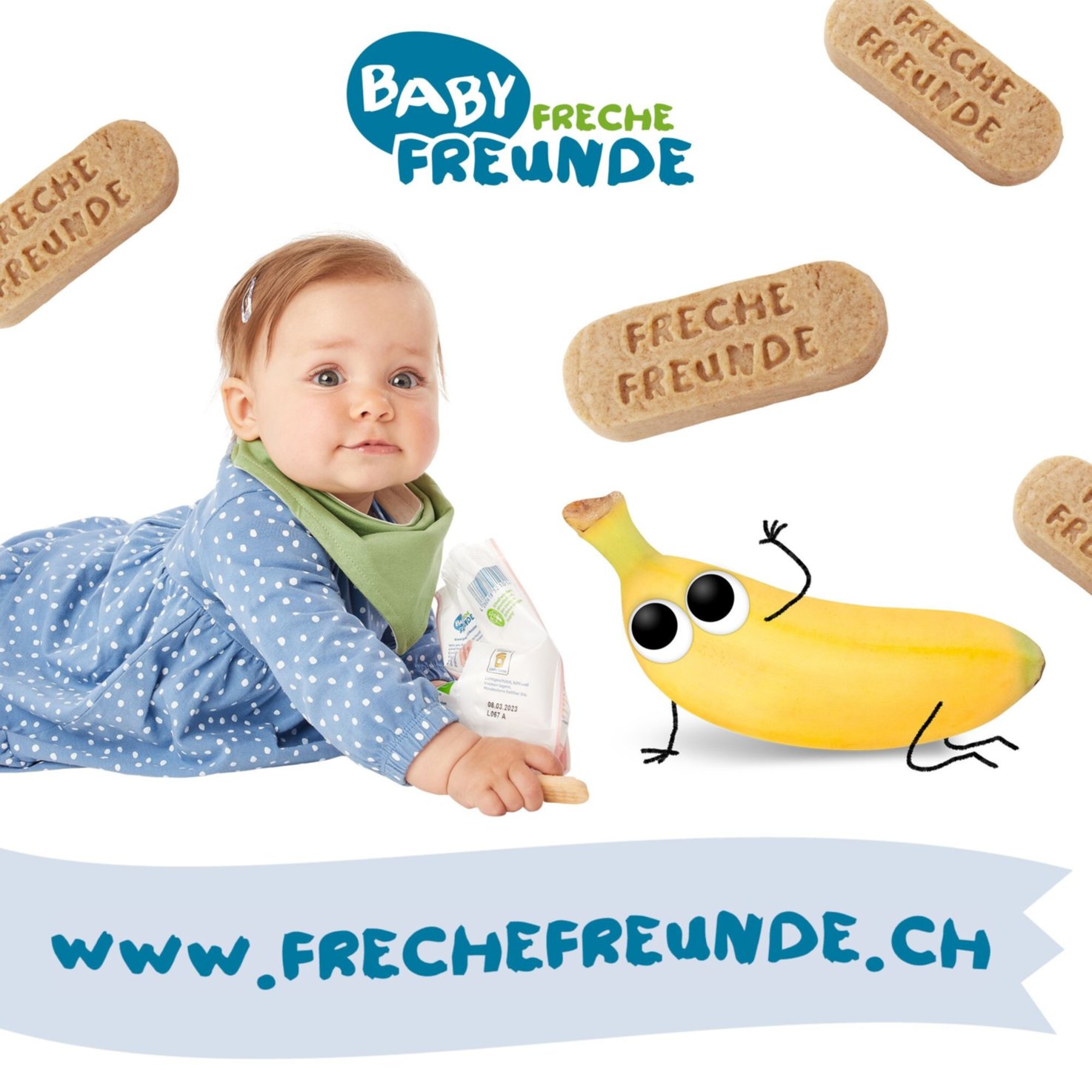 Freche Freunde Bio Babykekse Dinkel-Banane 8+ Monate
