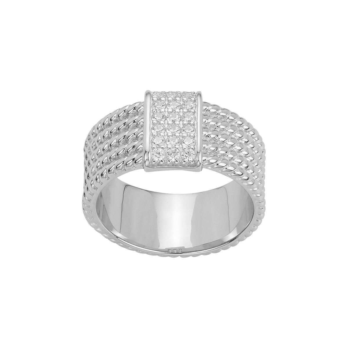 Bague en Argent avec oxyde de zirconium blanc