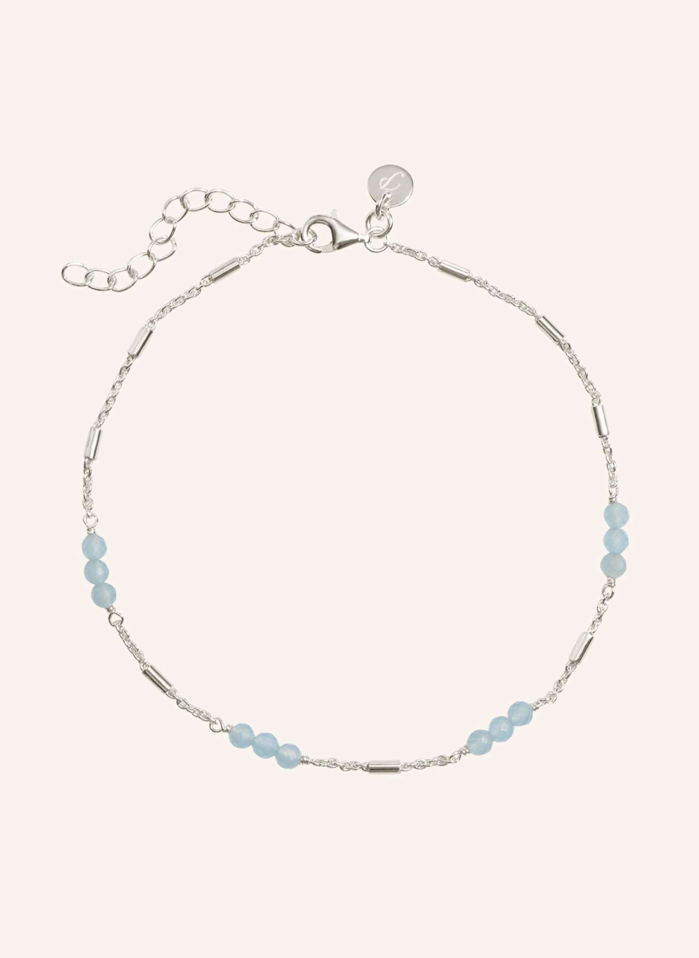 Pompidou Fußkette LINA CHALCEDONY BLUE by GLAMBOU