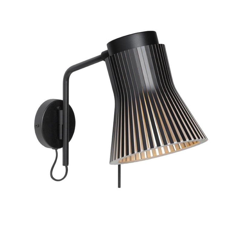 Secto Design Petite 4630 wandlamp met directe wandaansluiting zwart