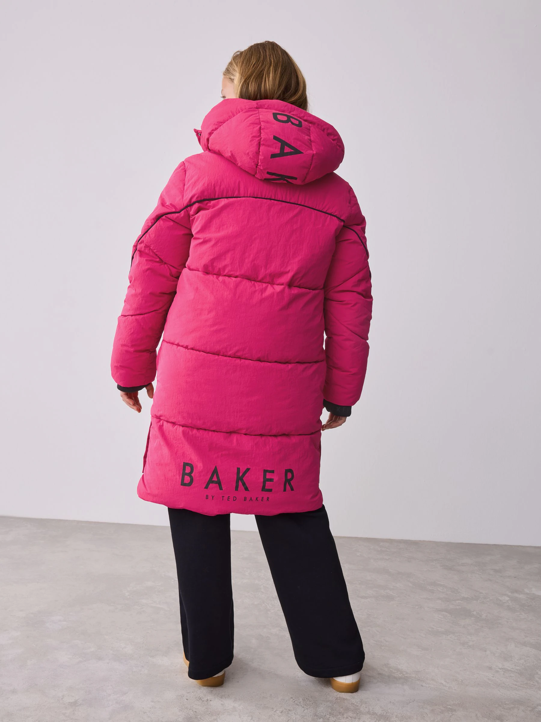 Roze - Baker by Ted Baker meisjes regenbestendige gewatteerde lange jas
