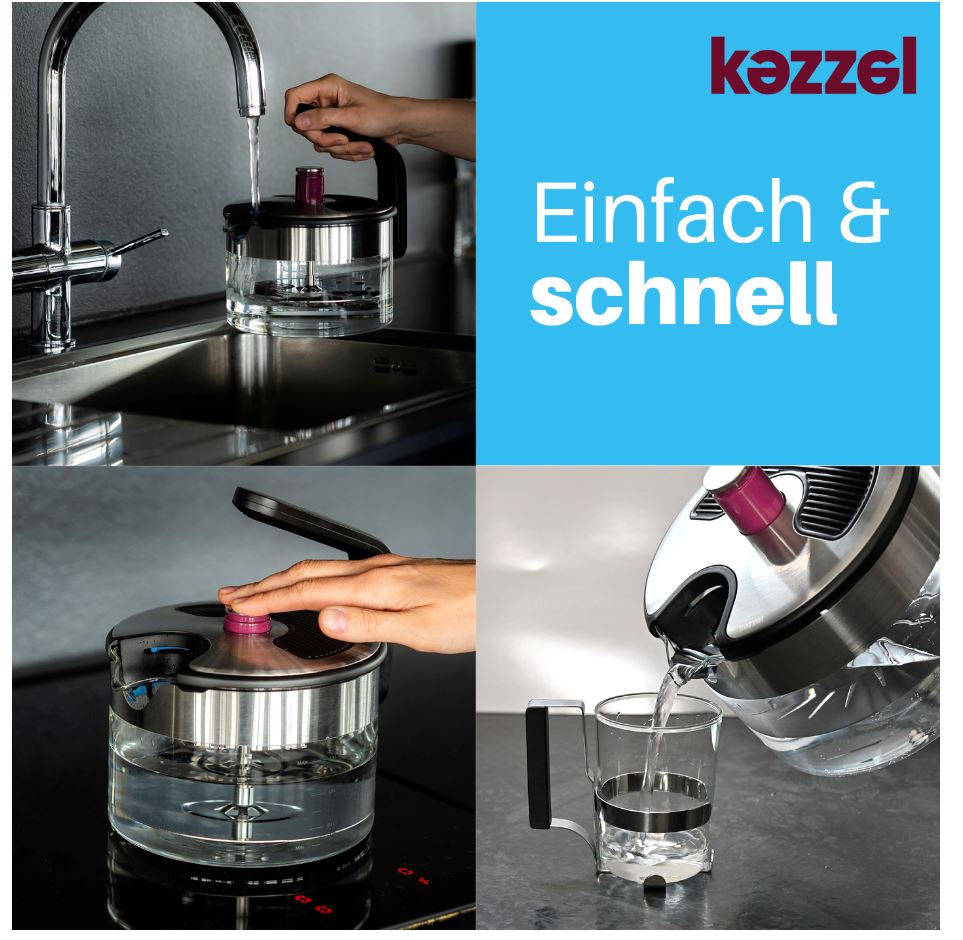 Kezzel Glas-Wasserkocher für Induktionsherde 1,5l