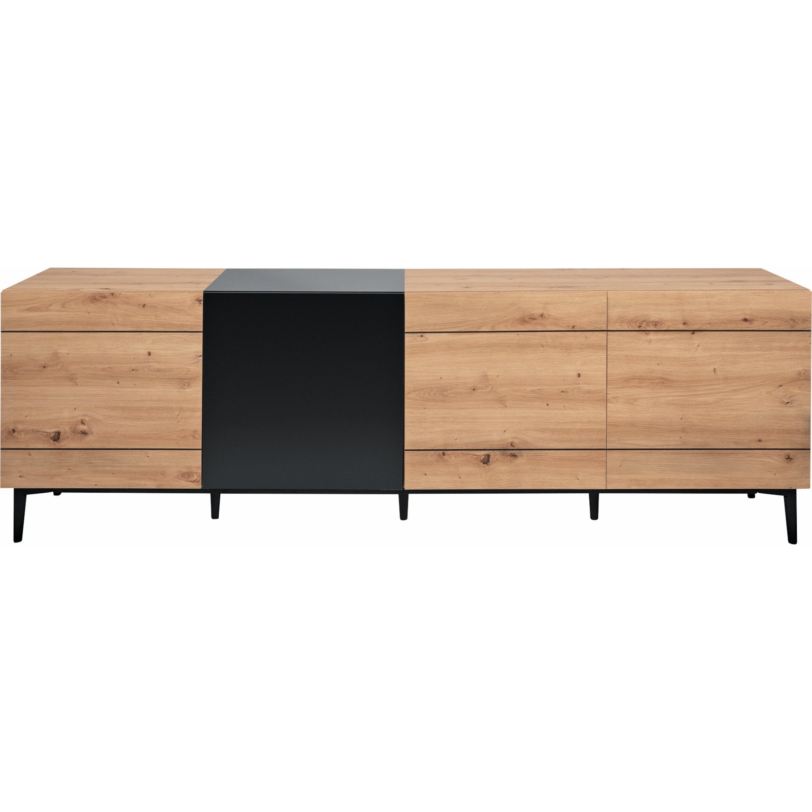 TV-Möbel Joe Dekor Eiche Artisan schwarz 200 x 65 x 42 cm