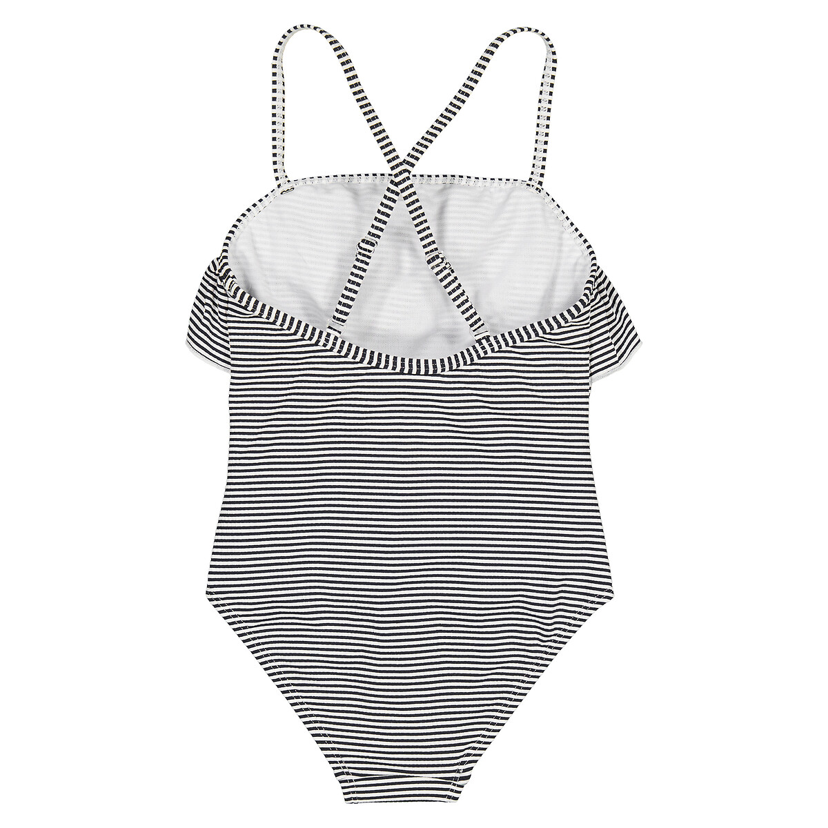 COLEÇÃO LA REDOUTE<br>Maiô listrado com babado
