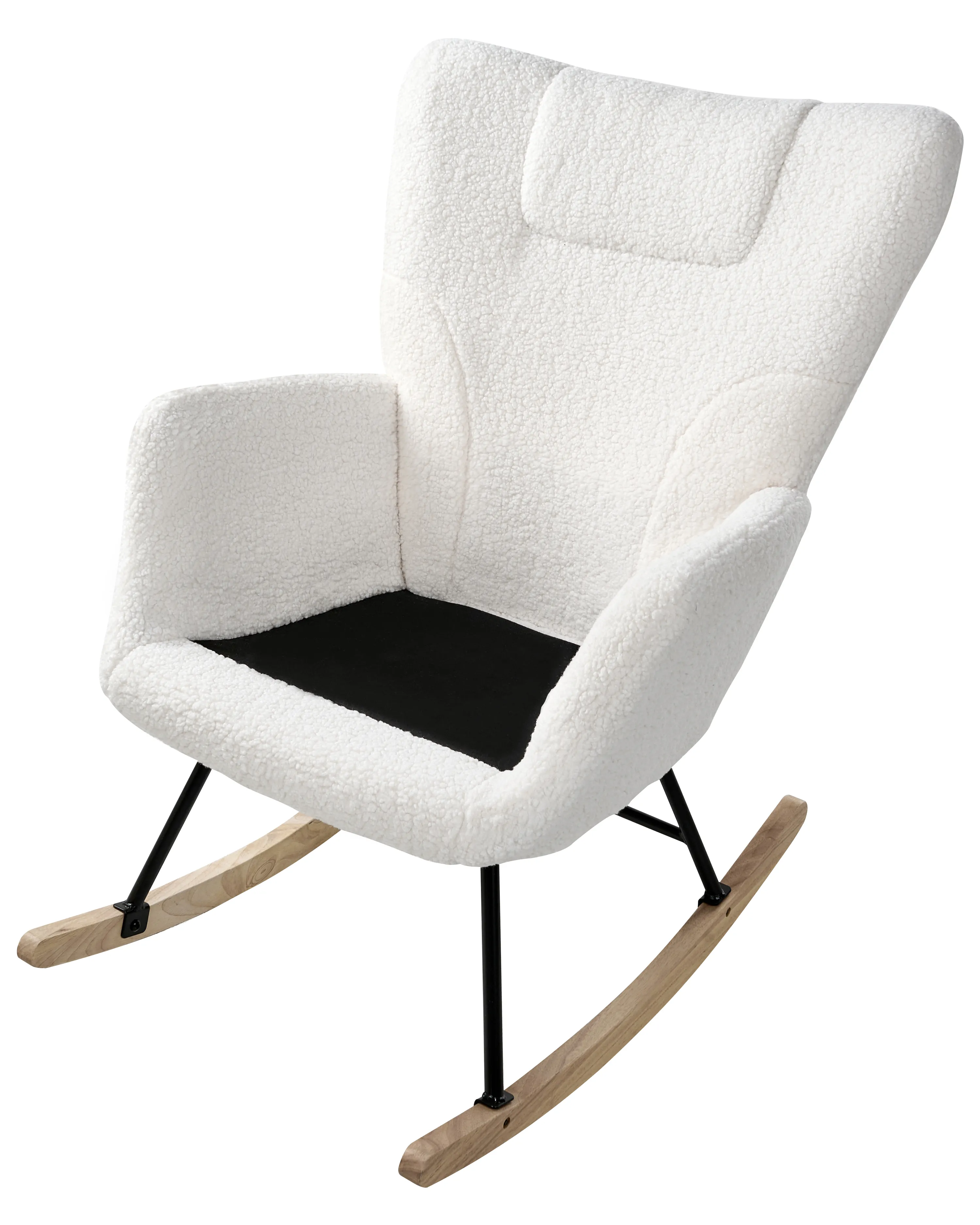 Schommelstoel SANDVE Bouclé Wit