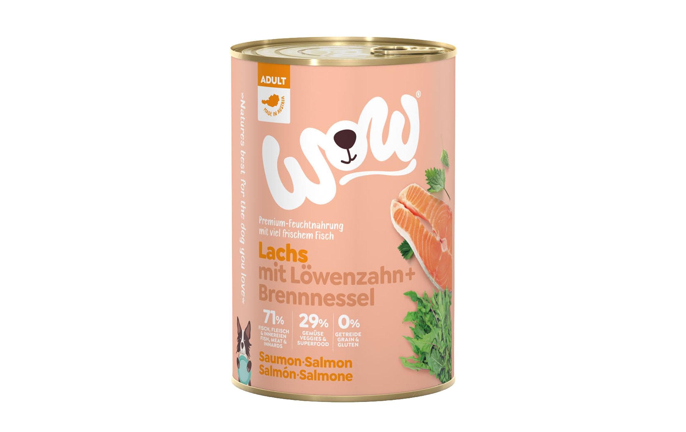 Nassfutter Adult Lachs, 400 gAlleinfutter-Menü für ausgewachsene Hunde aller Grössen und Rassen