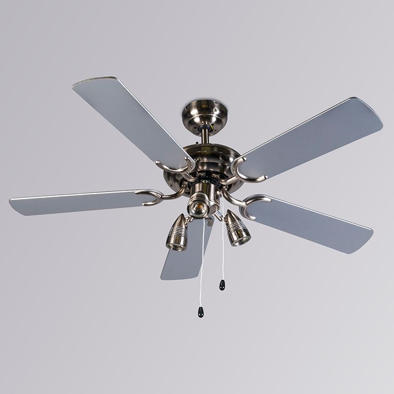 Plafondventilator staal 110cm 3-lichts met trekschakelaar - Mistral