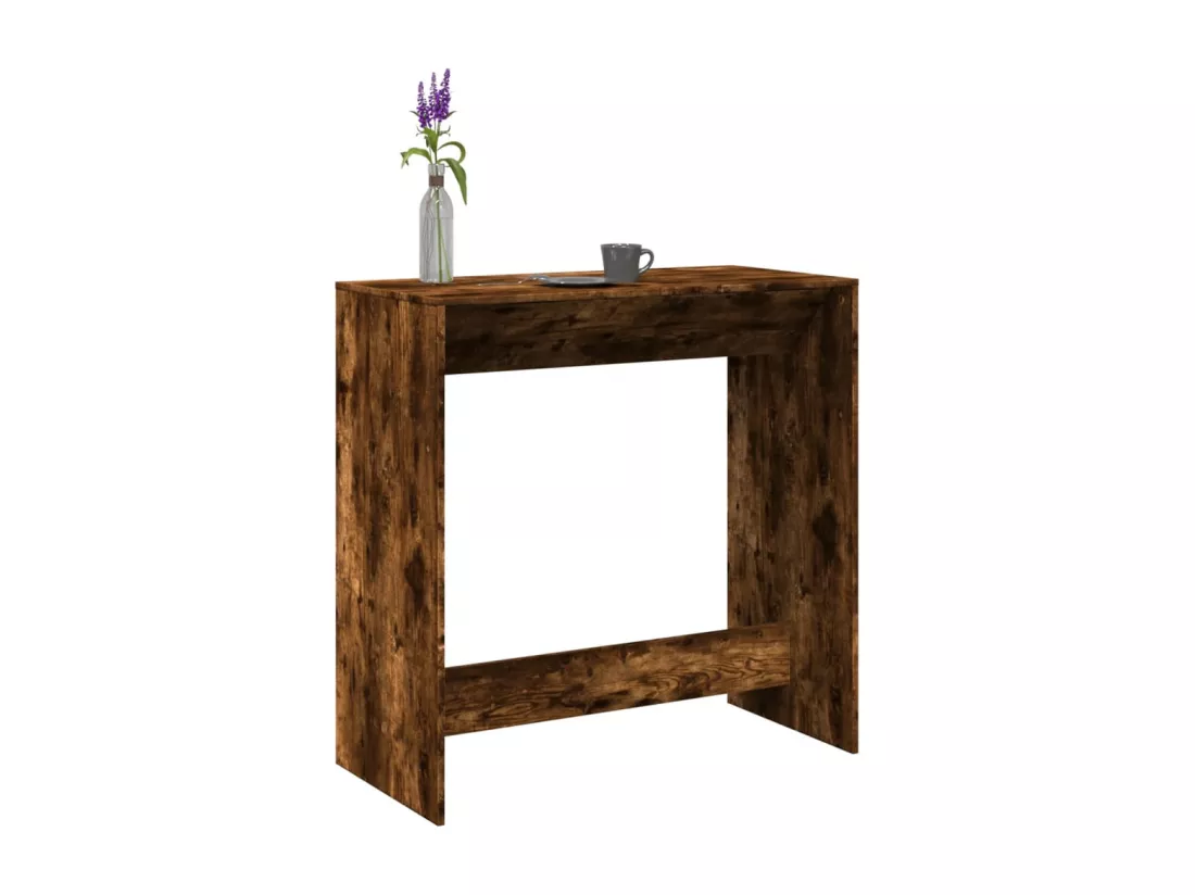 Table de bar chêne fumé 102x50x103,5 cm bois d'ingénierie