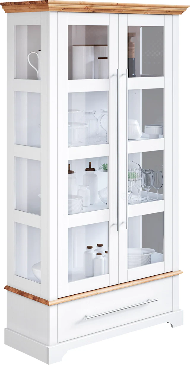 Home affaire Vitrine »Meliss« Höhe 169 cm, Breite 94 cm, 2-türig, Kiefer massiv, FSC®