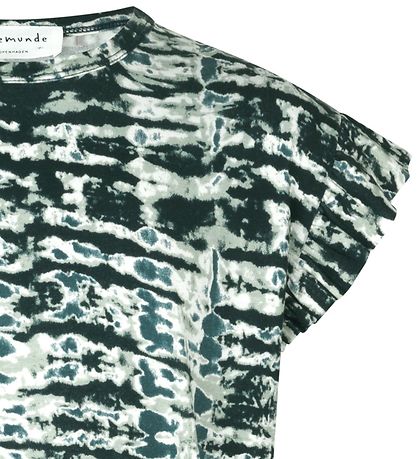 Rosemunde T-Shirt - Blåe Striped Tie Dye Print