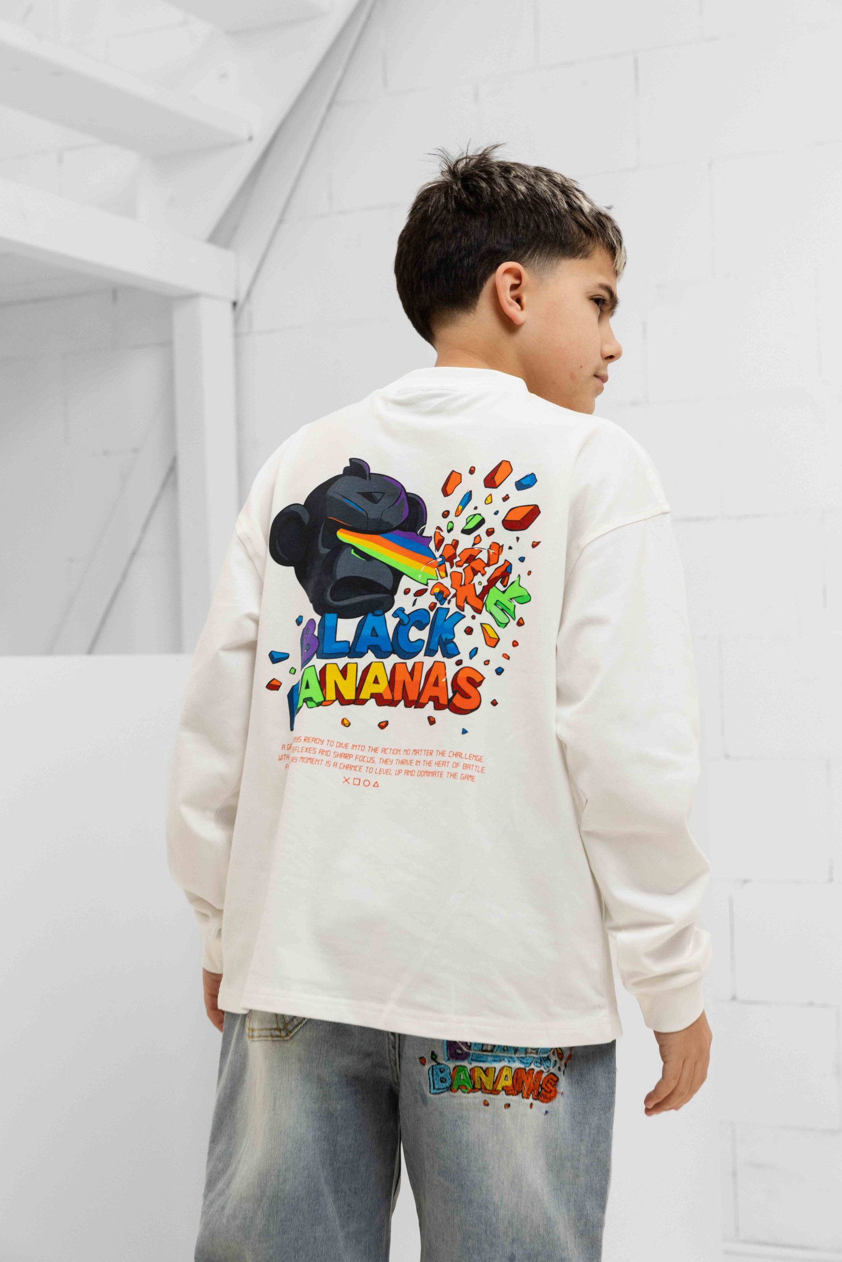 Black Bananas Laser Longsleeve Kids Wit