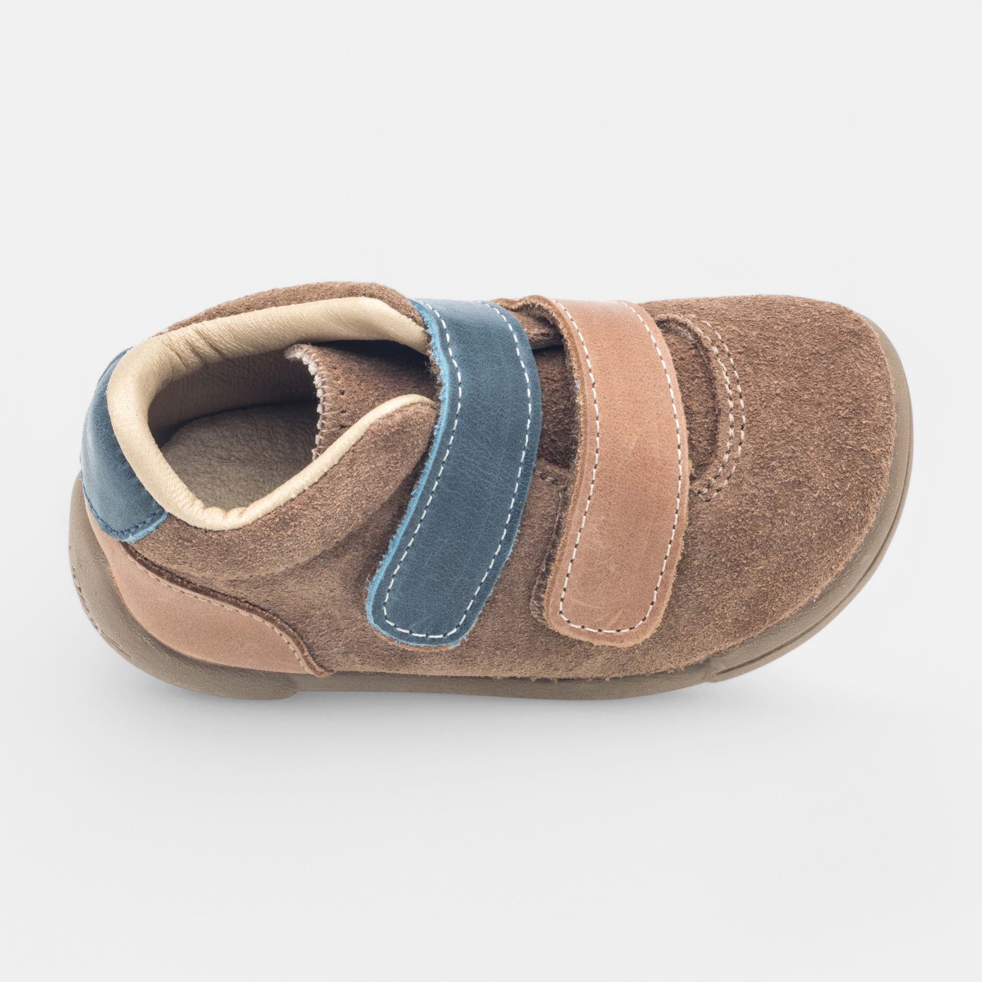 Baskets hautes Bébé garçon en cuir cognac