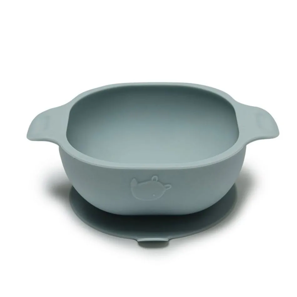 Loulou Lollipop Bol + Cuillère en silicone - Bleu