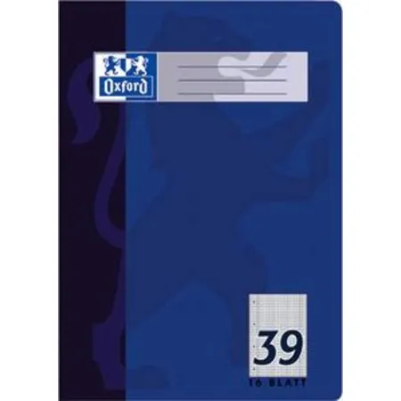 Oxford Schulheft A4, rautiert, Lineatur 39, 16 Blatt, nachtblau, Optik Paper®