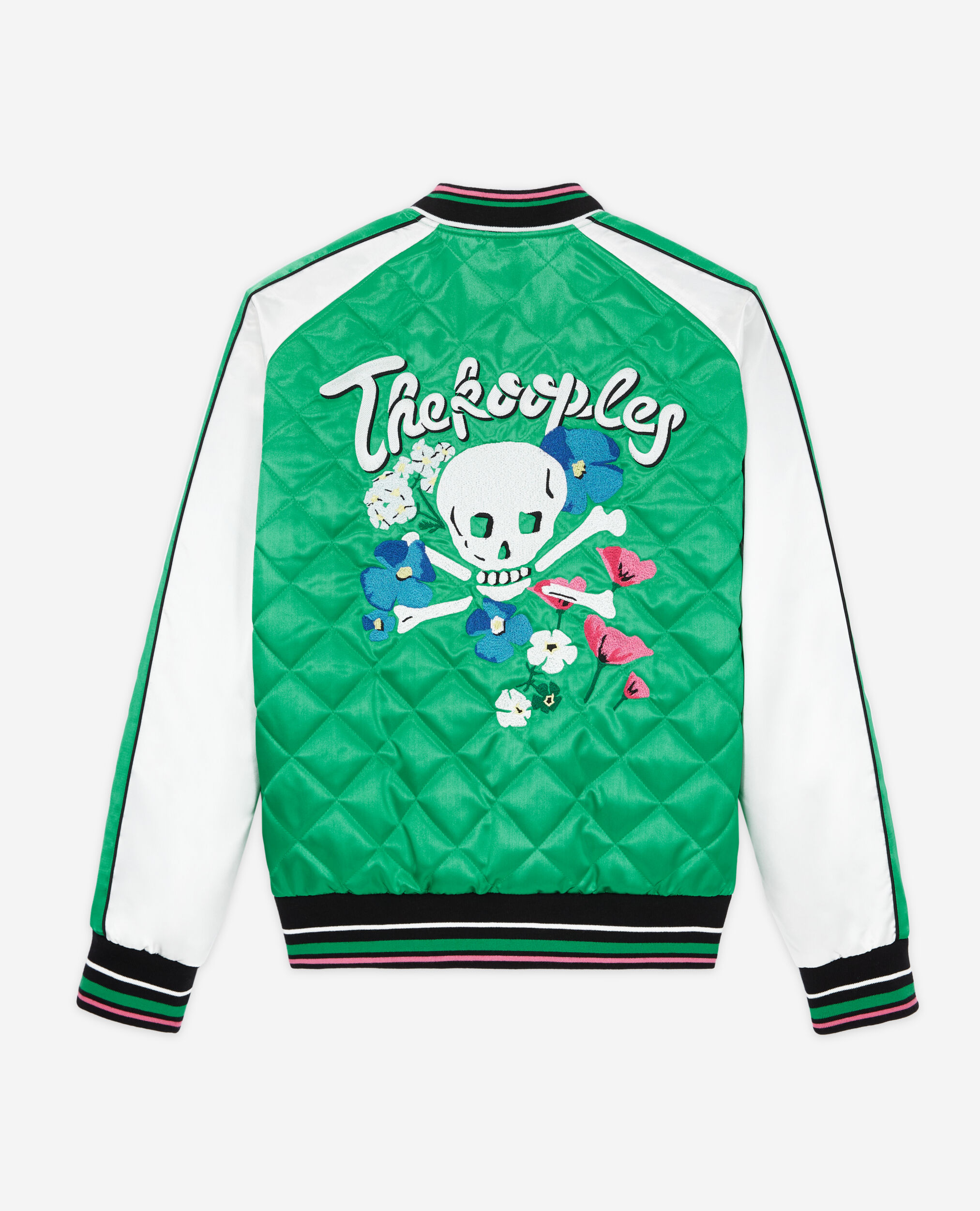 Blouson Teddy bicolore avec broderies