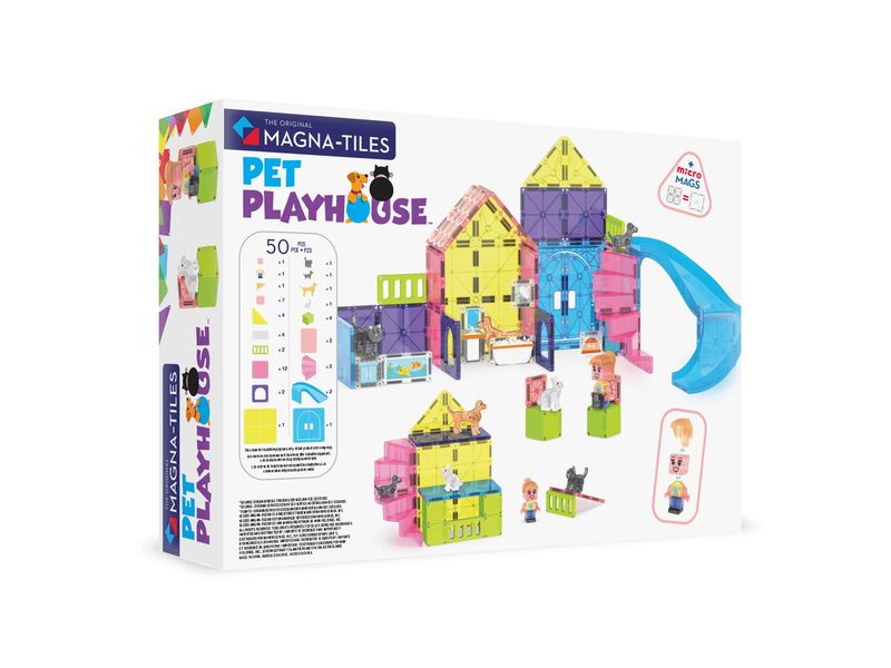 Magna-Tiles Pet Playhouse 50 Teile Bau-Set mit 50 magnetischen Teilen