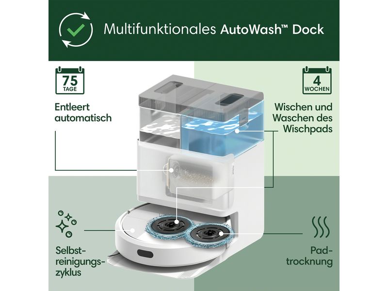 iRobot Saug- und Wischroboter Roomba Plus 405 Combo   AutoW Zwei Wischmops für eine Streifenfreie Reinigung im ganzen Zuhause