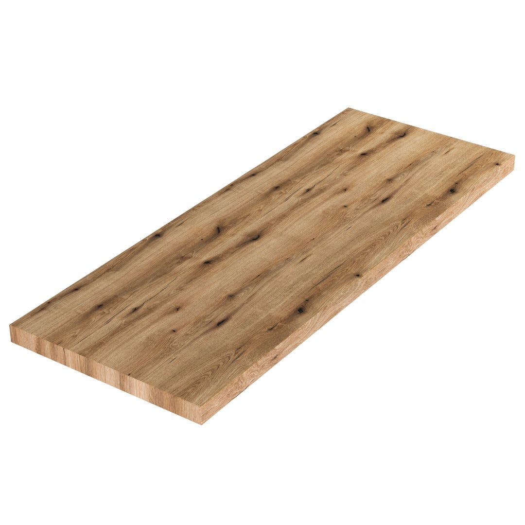 120 cm plank in eikenhouten look voor opzetwastafel