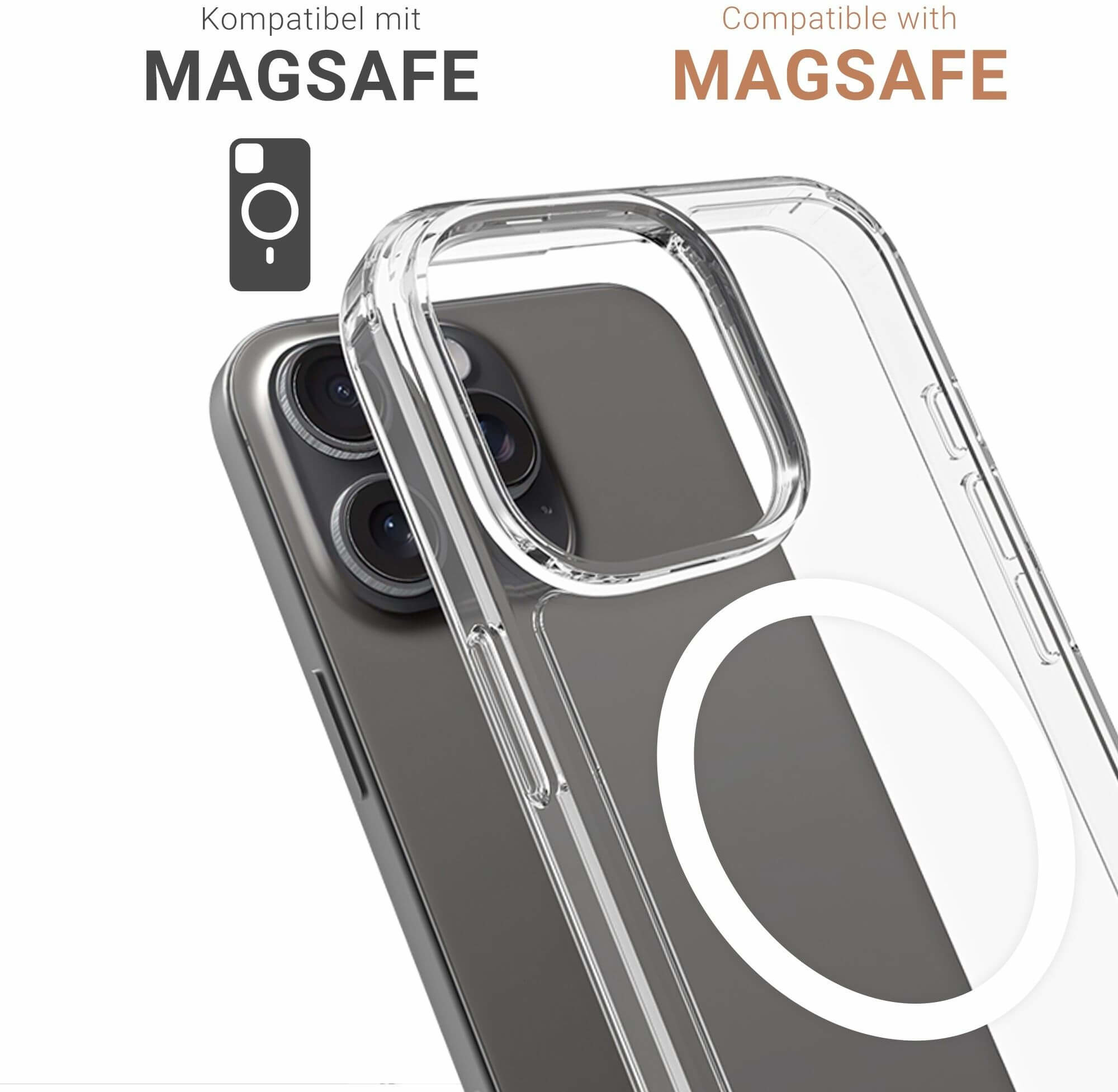 iPhone 16 Pro MagSafe Hybrid Hülle TPU Bumper   Acryl Rückseite Pankow (11092) - Transparent