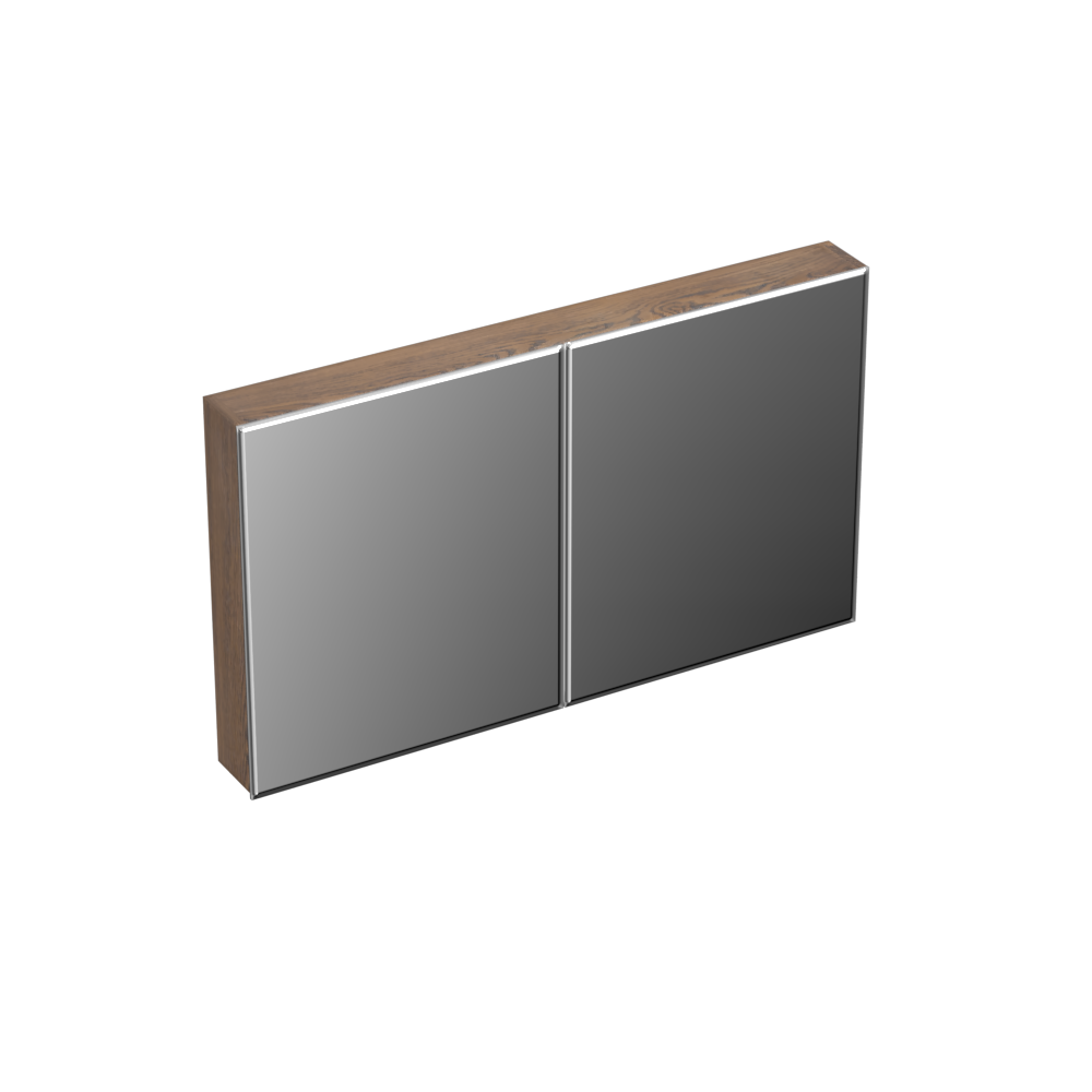 Forzalaqua Uni spiegelkast 120x70cm met 2 deuren havanna