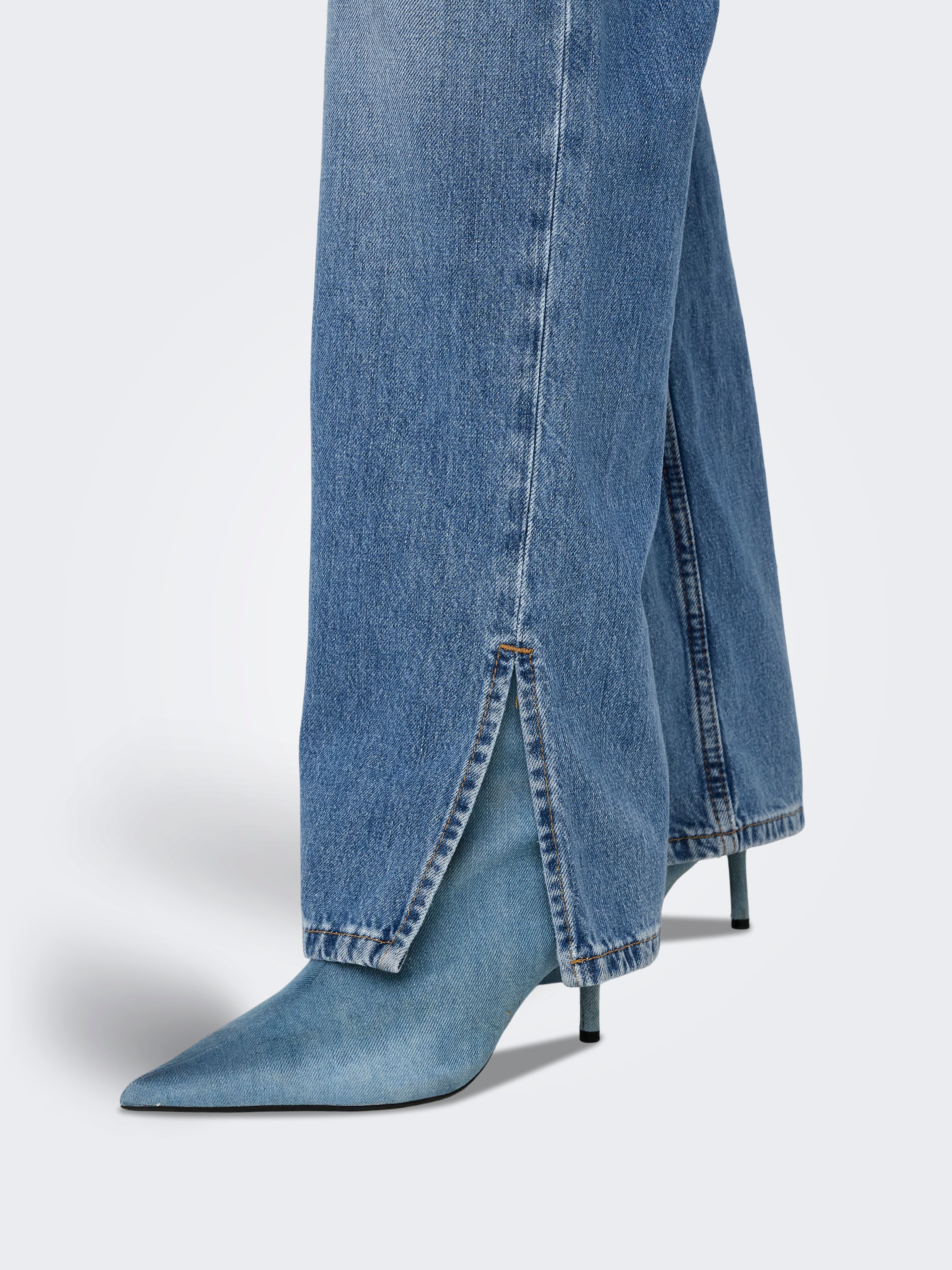 ONLMISCHA Hohe Taille Gerade geschnitten Jeans Medium Blue Denim