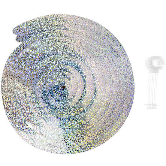 Suspensions (x6) double spirale holographique, L. 50 cm