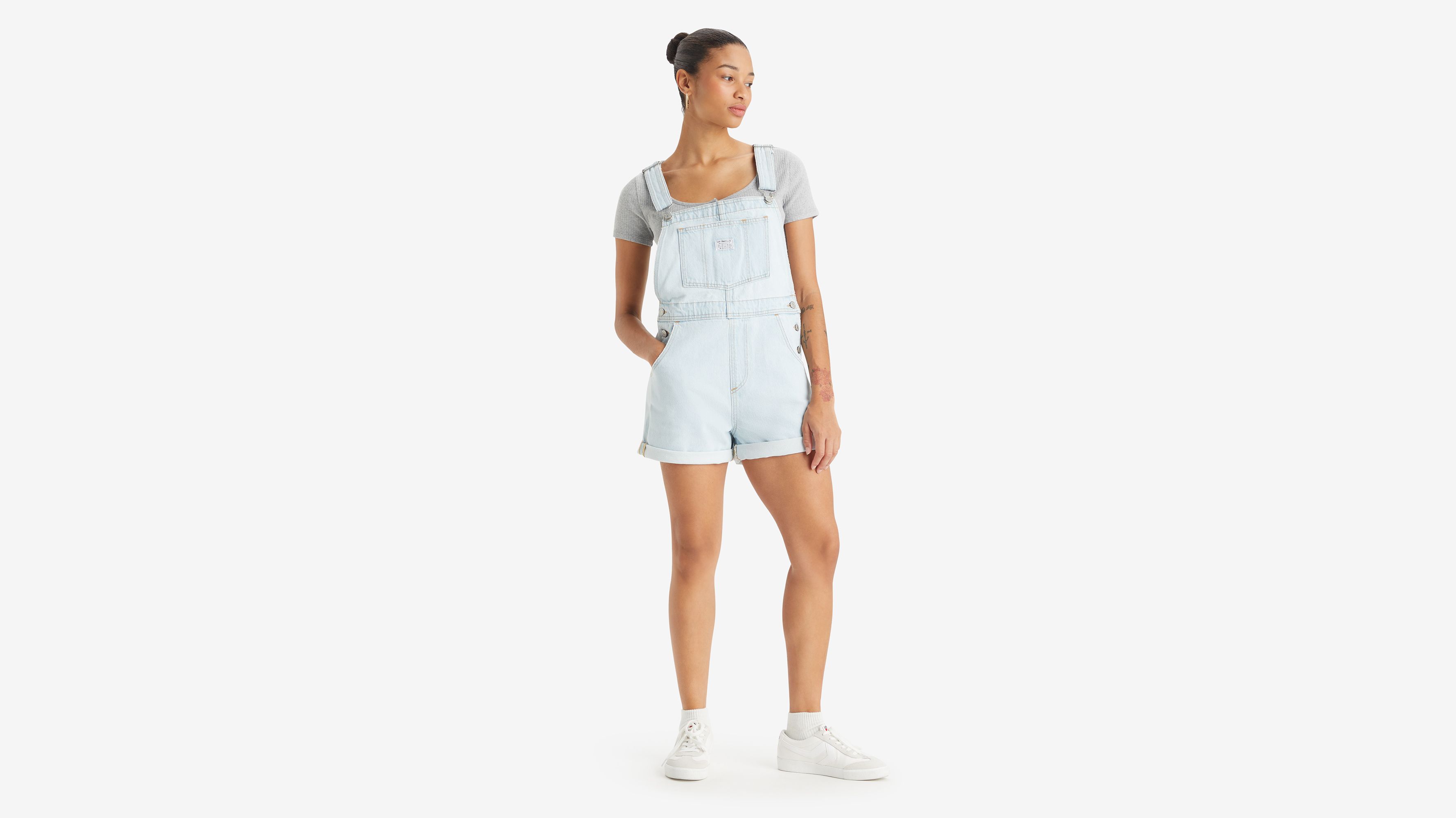 Salopette-short vintage - Changing Expectations - Bleu