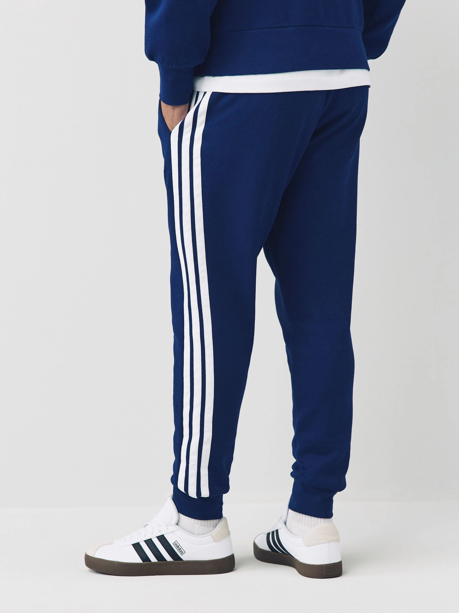 Blauw - adidas Essentials fleece joggingbroek met 3 strepen