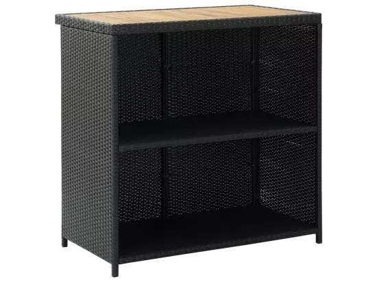 Ensemble de bar 3 pcs Résine tressée Noir