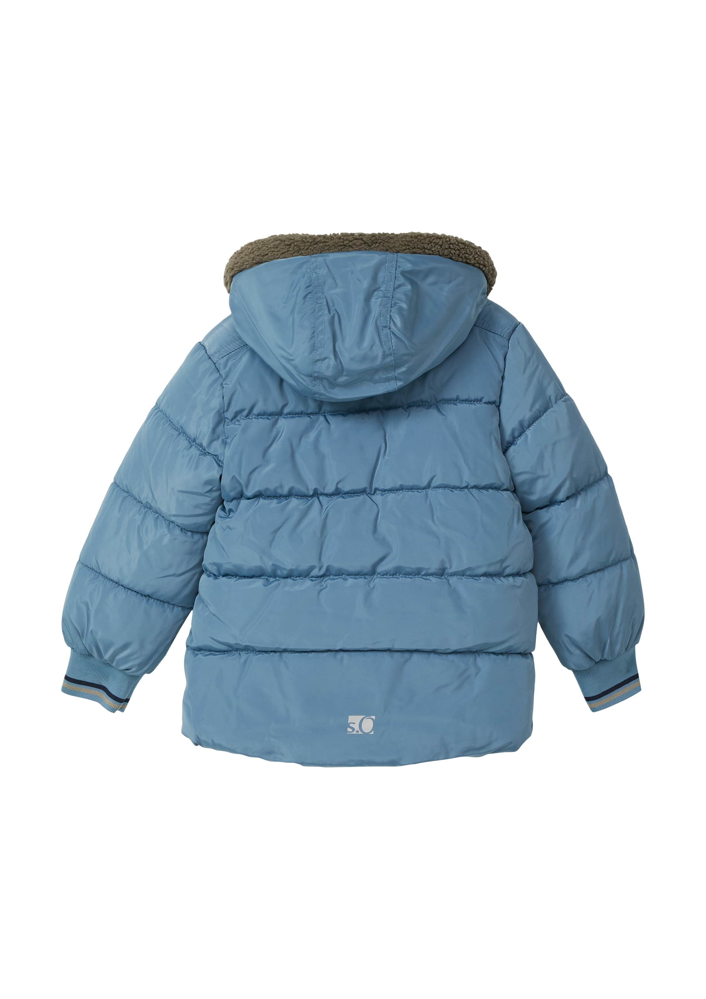 s.Oliver Junior Steppjacke mit Kapuze mit Teddyplüsch-Kapuze, Steppjacke für boys