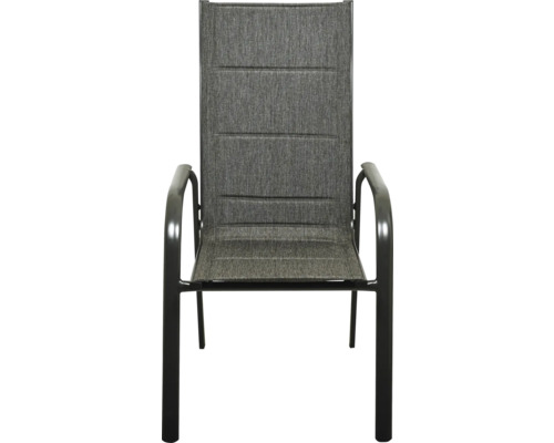 Garden Place Eve tuinstoel, 60 x 67 x 108 cm, aluminium, kunststof, grijze stof, inclusief armleuningen