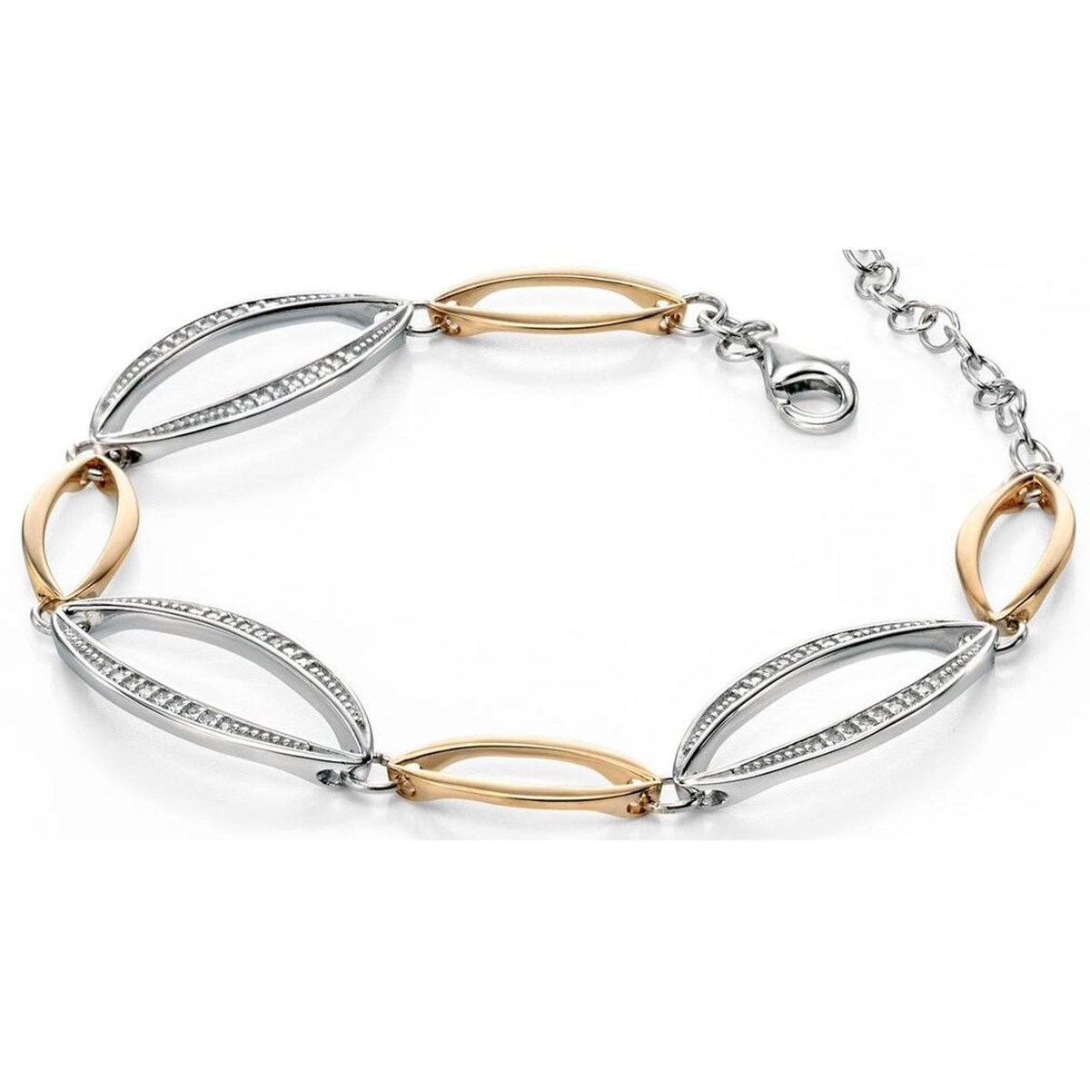 Bracelet  plaqué Or et zirconium en argent 925/1000