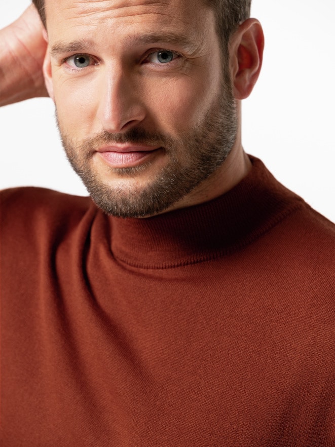 Merino-Mix Stehbund-Pullover