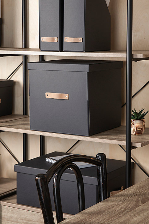 Cube de rangement Mixxit H. 15,5 cm x L. 31 cm x P. 31 cm gris anthracite