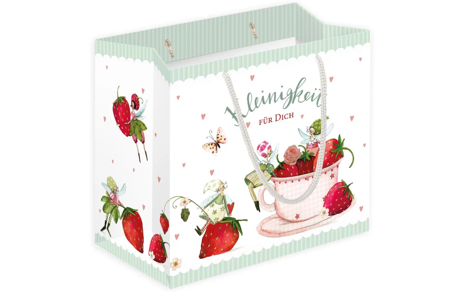 Geschenktasche Süsse Kirschen 16 x 15 x 10 cmFarbenfrohe Geschenkverpackung