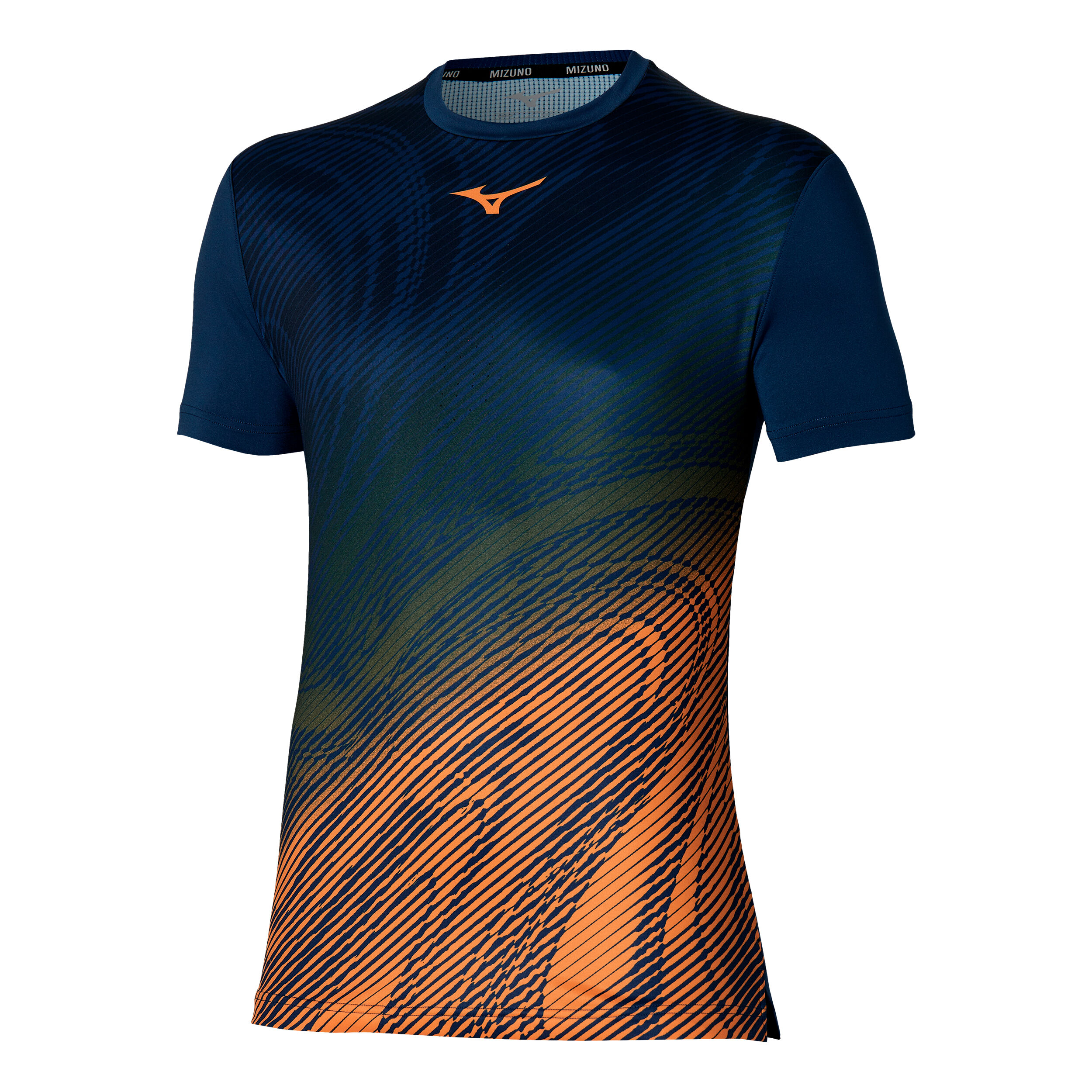 Mizuno Charge Shadow Graphic T-shirt Hommes - Bleu Foncé , Orange