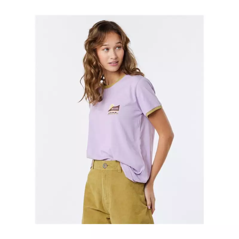 Teeshirt femme RIPCURL Color Block Ringer Tee Lilac