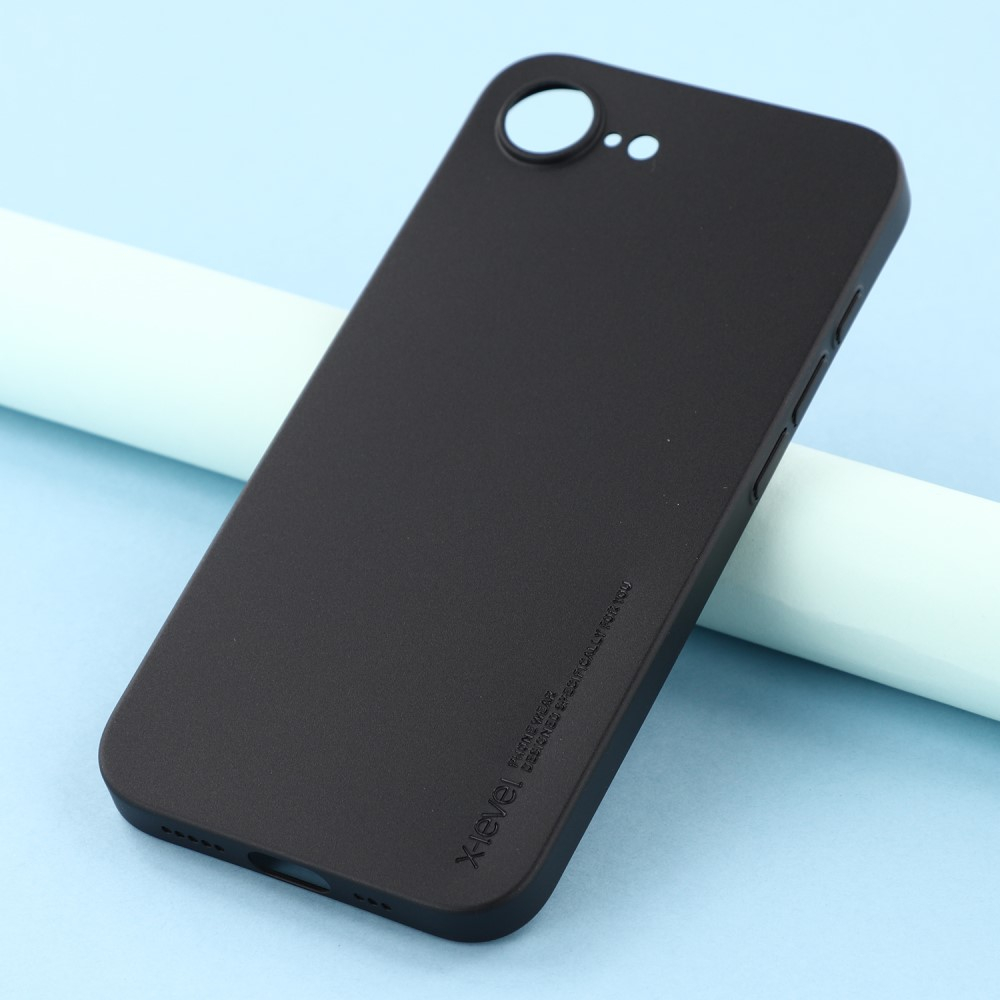 iPhone 16e Gummi Case Hülle Ultra Thin - Schwarz