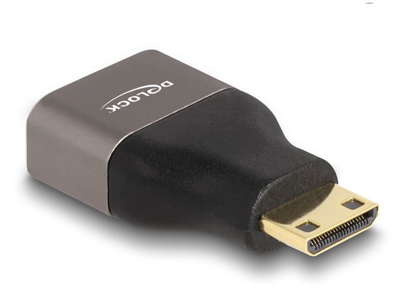 Delock Adapter 8K 60 Hz HDMI - Mini-HDMI (HDMI-C) Delock HDMI Adapter Mini-C Stecker zu A Buchse 8K 60 Hz grau Metall