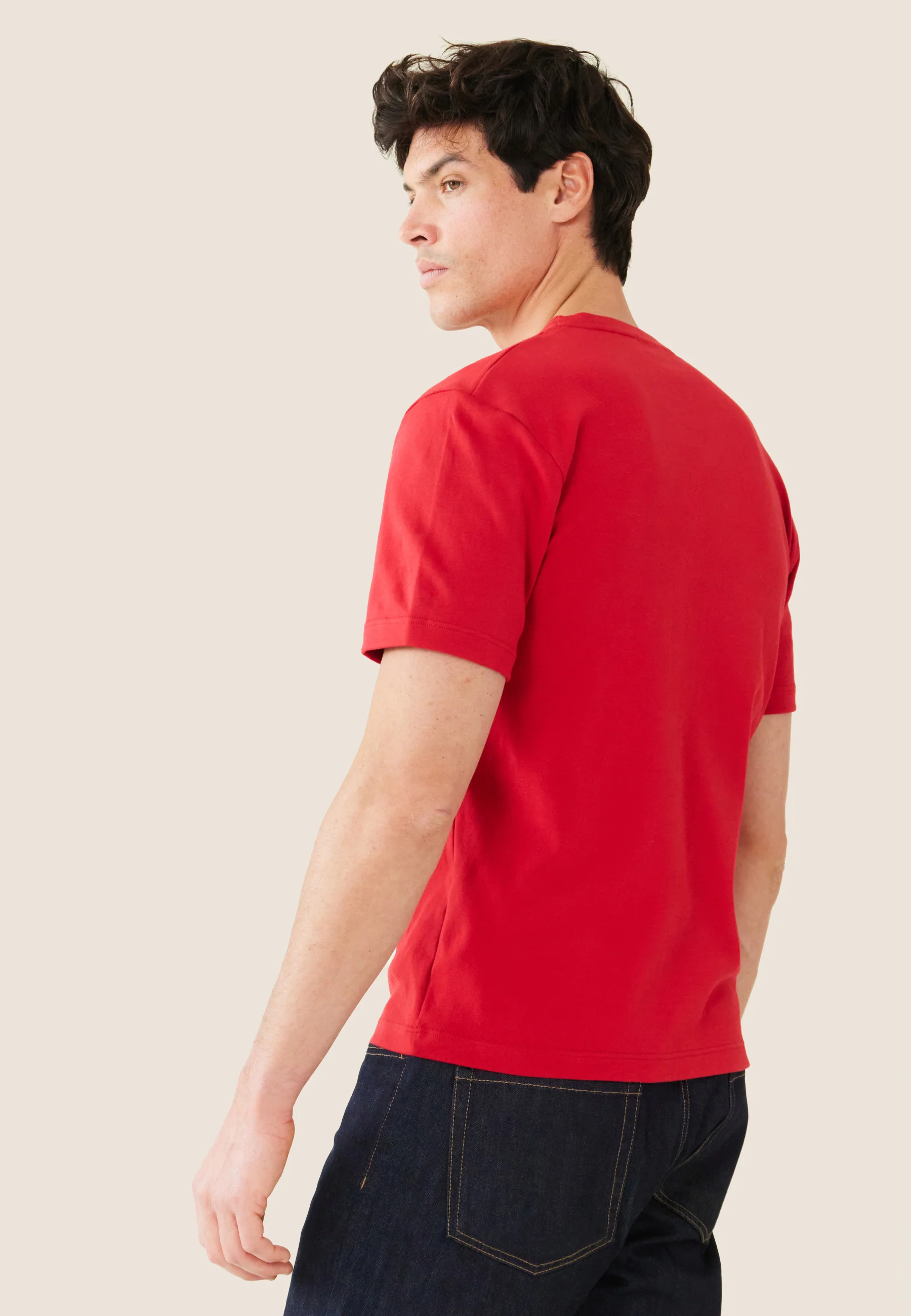 T-shirt Homme en coton-Sasha Rouge Cerise