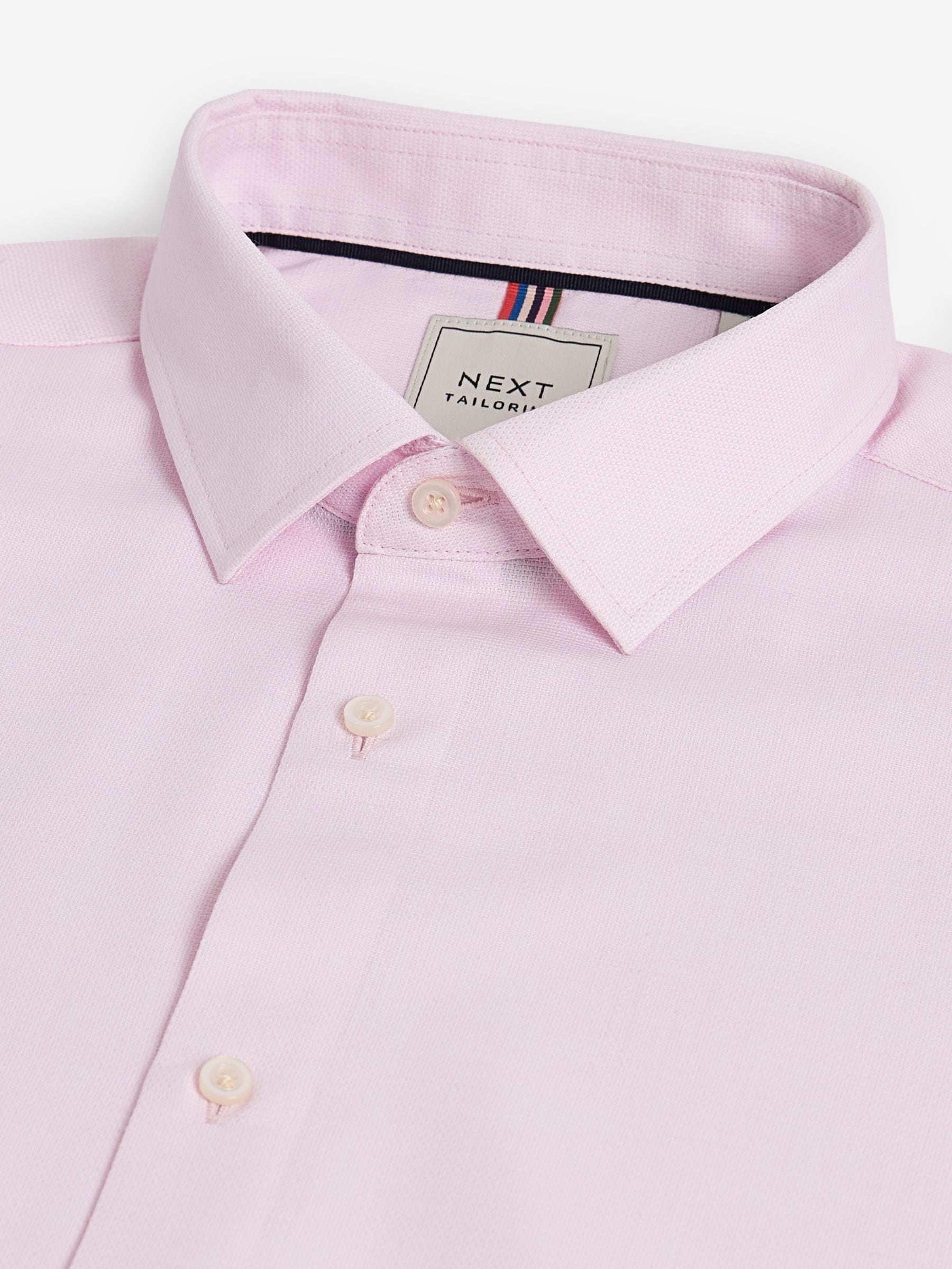 Wit/blauw - Slim Fit Easy Care Textured Single Cuff Smart Shirts 3 Pack