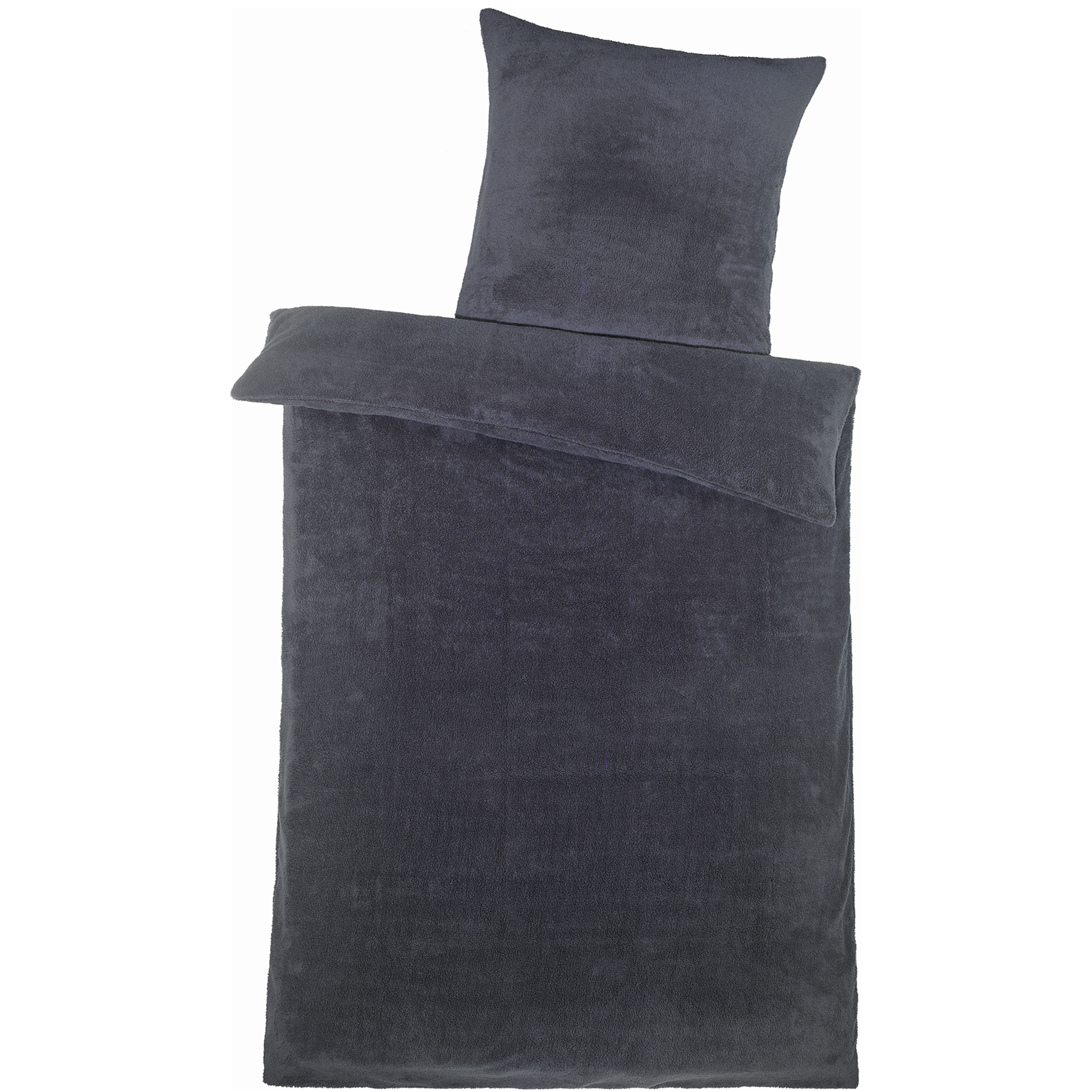 Teddy-Fleece-Bettwäsche - anthrazit - 135x200 cm