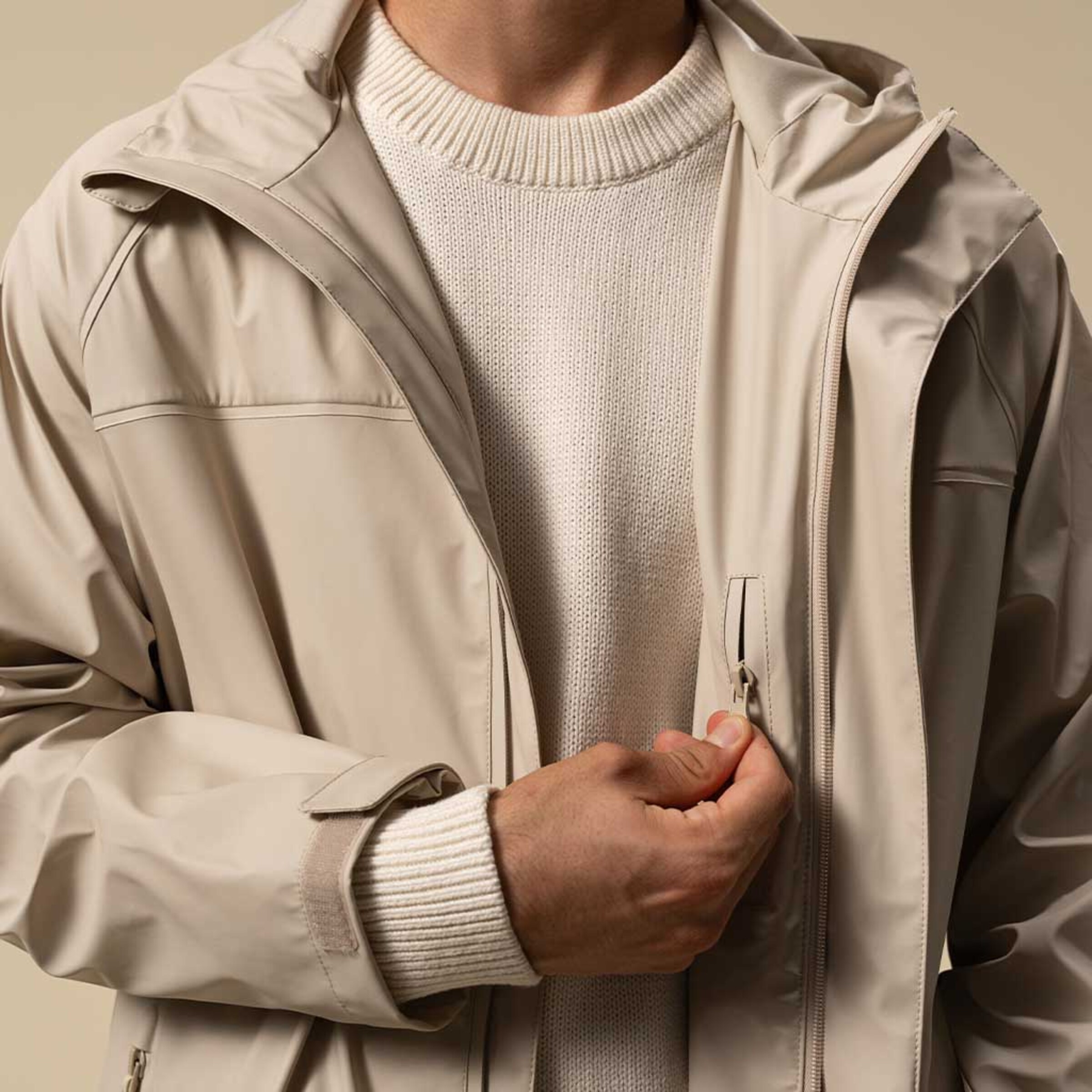Everyday Rain Jacket Long Sandstone