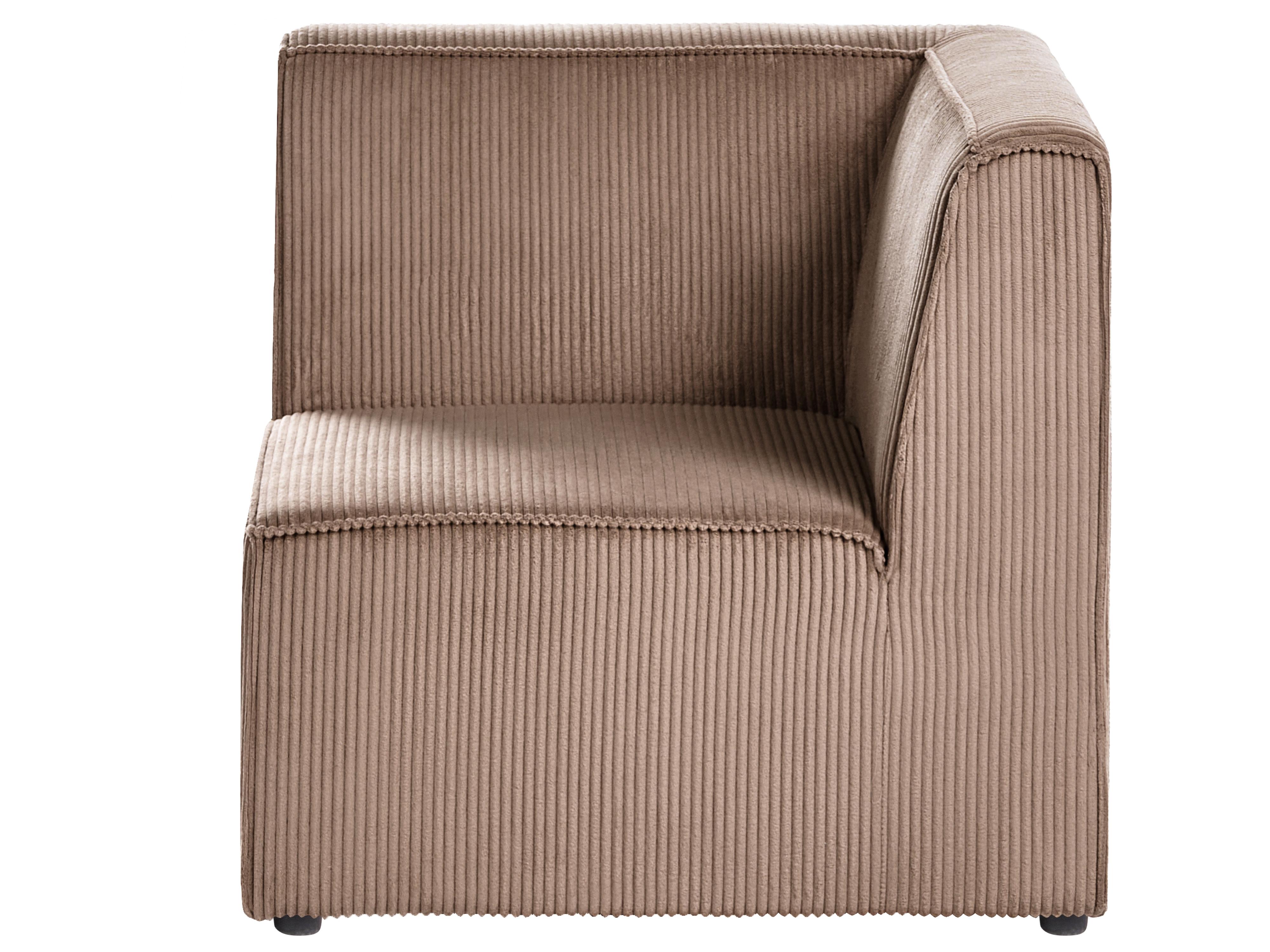Modulaire hoekbank 4-zits LEMVIG Corduroy Zandbeige linkszijdig