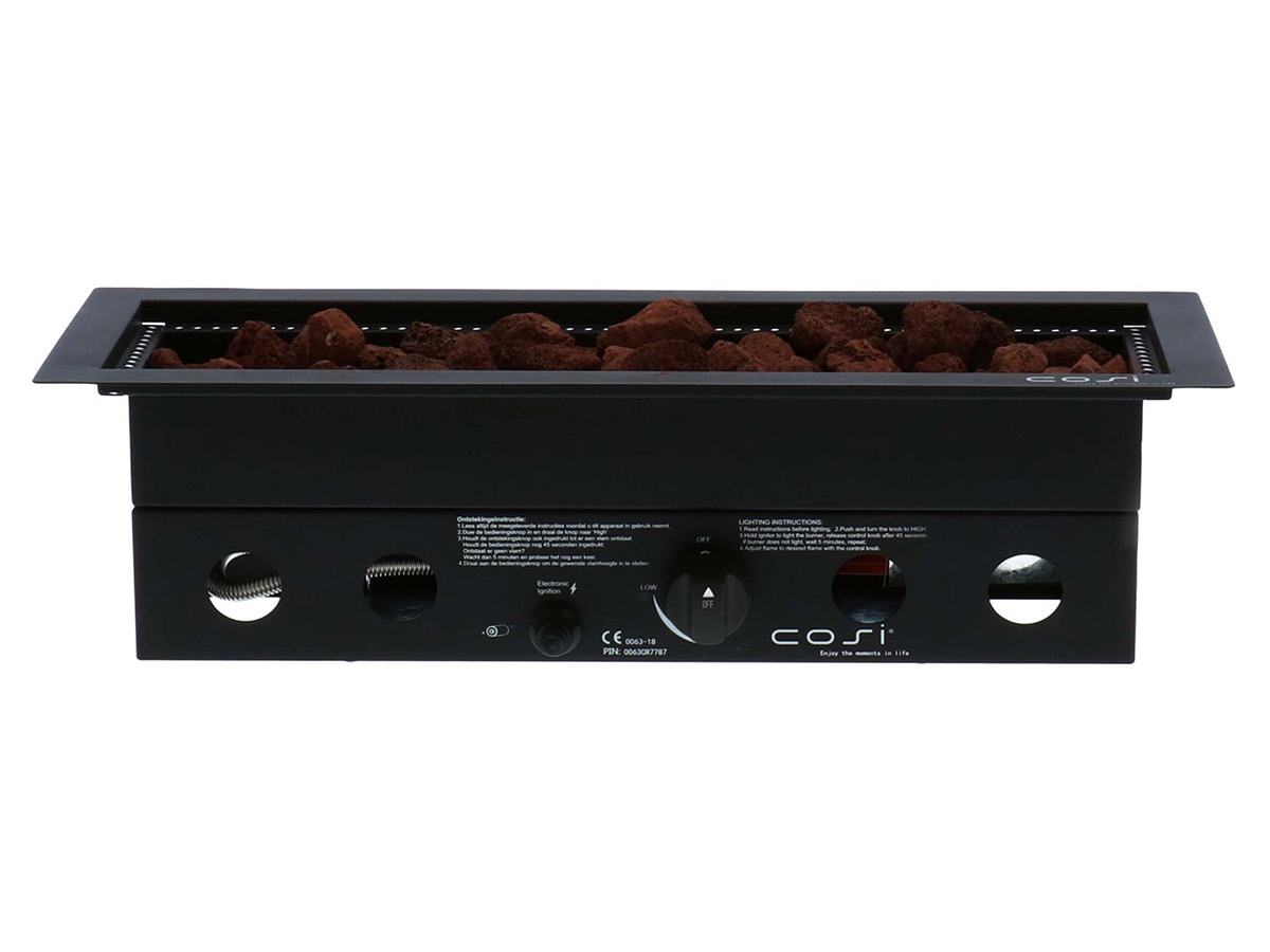 Cosi Fire Cosiburner straight black inbouwbrander