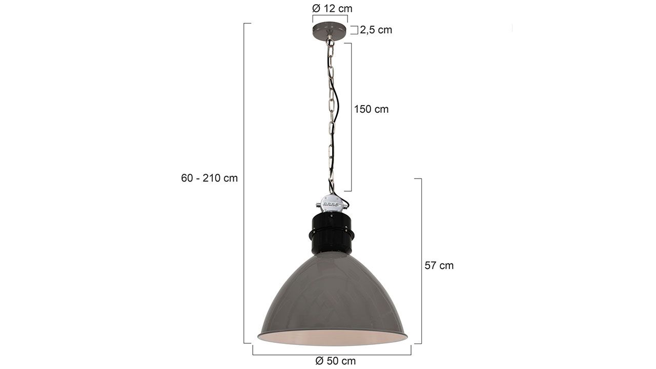 Hanglamp 7696GR Frisk ⌀50  x H60 cm