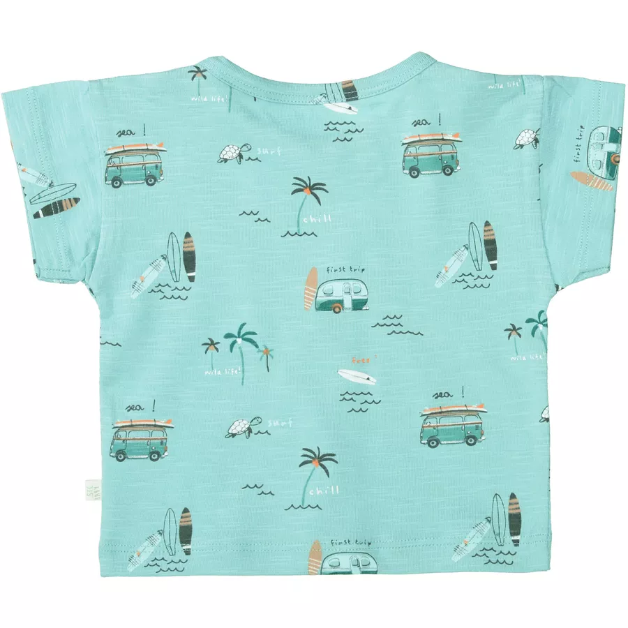 Staccato T-Shirt water blue gemustert