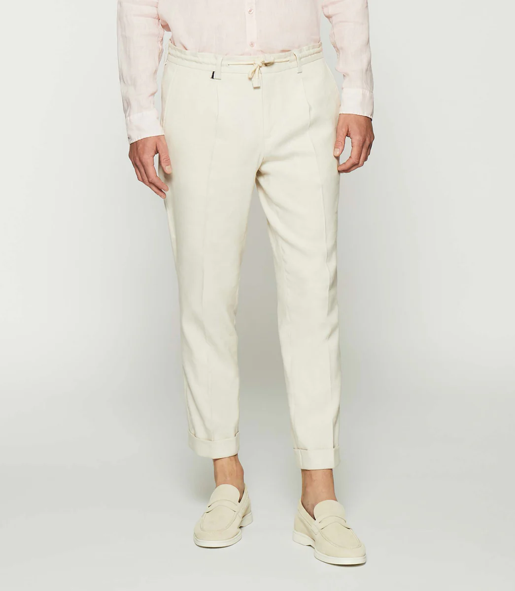 Pantalon ville en lin beige BALICIO